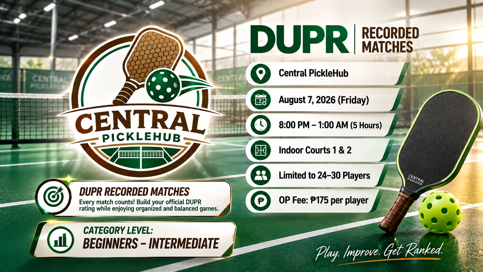 HUSAY DINKERS OPEN-PLAY @CENTRAL PICKLEHUB | 8PM-1AM